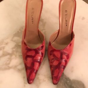 Closed Toe Handpainted Pink Heels